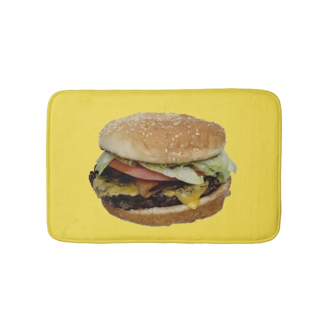 Double Cheese Burger with Tomato and Lettuce Bath Mat (Front)