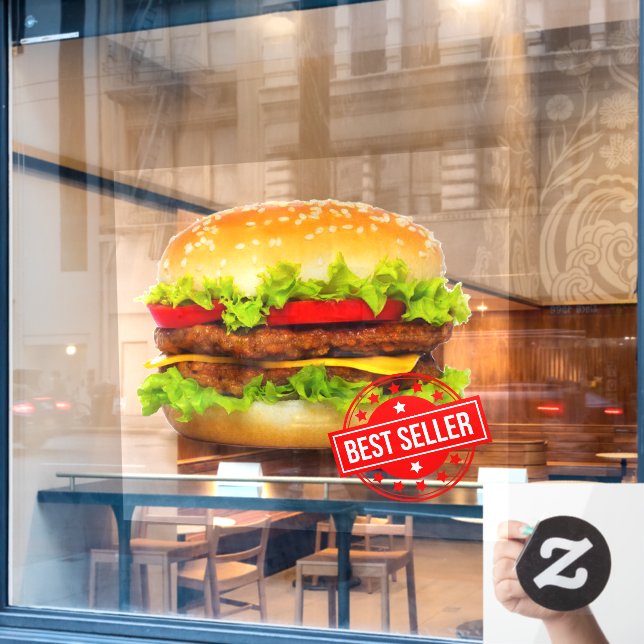 Double Cheeseburger Best Seller Burger Advert (Cafe Window)