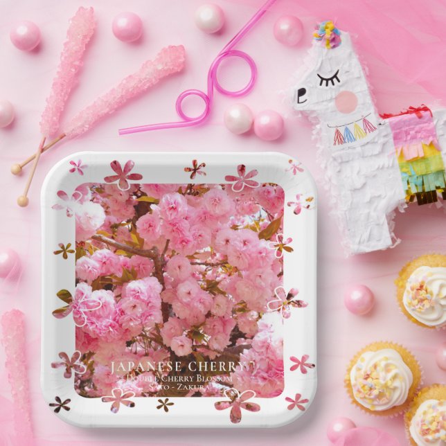 Double Cherry Blossom: Sato-zakura Paper Plate (Party)