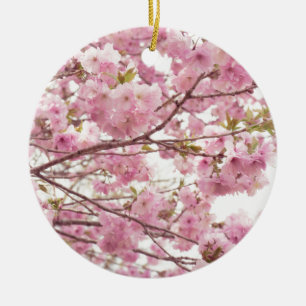 Double cherry blossoms in Japan Ceramic Tree Decoration