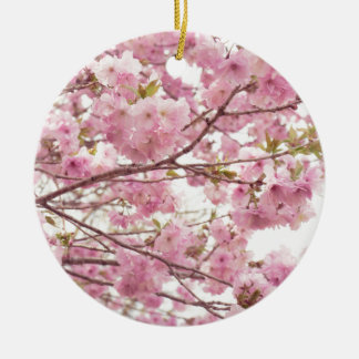 Double cherry blossoms in Japan Ceramic Tree Decoration
