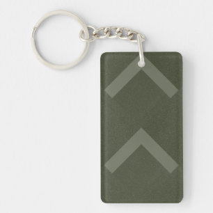 Double Chevron Moss Green Keychain – Customisable