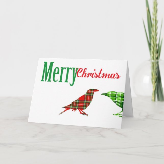 Double Christmas Crow Card (Front)