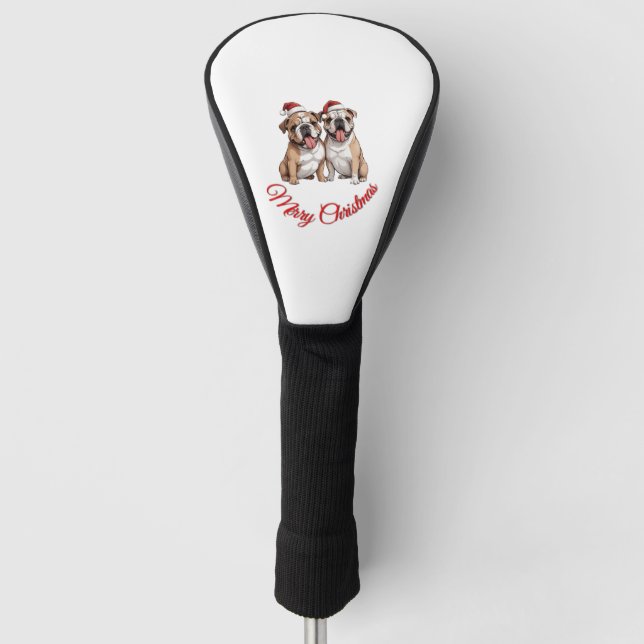 Double Christmas joy Merry Bulldogs Classic T-Shir Golf Head Cover (Front)