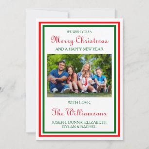 Double Christmas Trim Photo - 5x7 Christmas Card