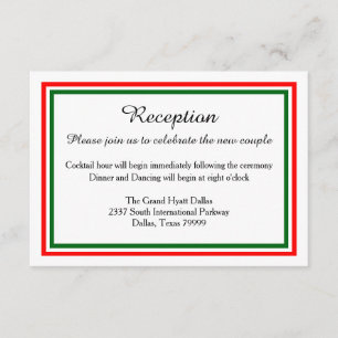 Double Christmas Trim-Reception Invition Invitation