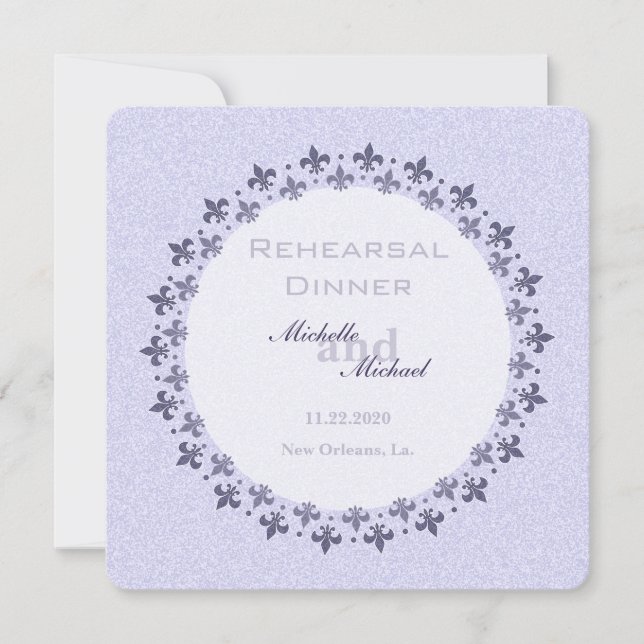 Double Circle of Fleur de Lis Invitation (Front)