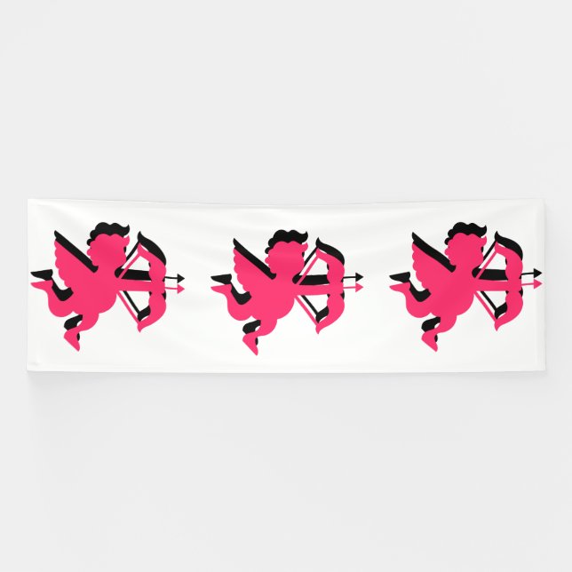 Double Cupid Valentine's Day 4x12 Vinyl Banner (Horizontal)