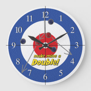 "Double" Curling Bar Clock - (Blue)