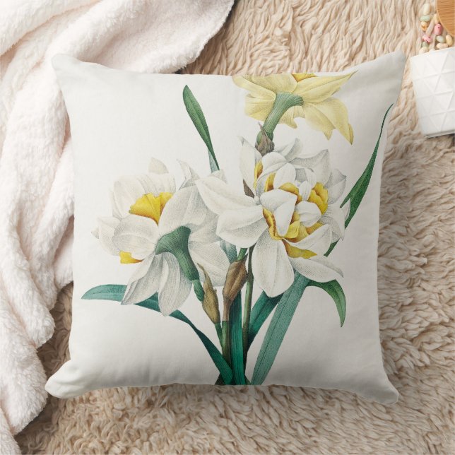 Double Daffodil,  Pierre-Joseph Redouté, 1827 Cushion (Blanket)