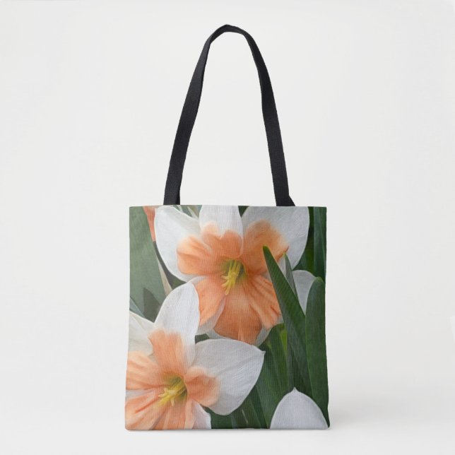 Double Daffodils Peach Orange & White  Tote Bag (Front)