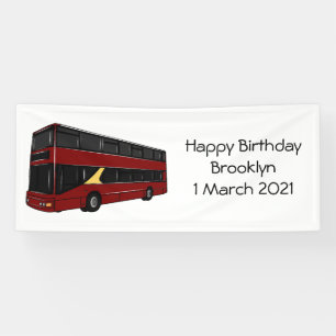 Double-decker bus cartoon illustration banner