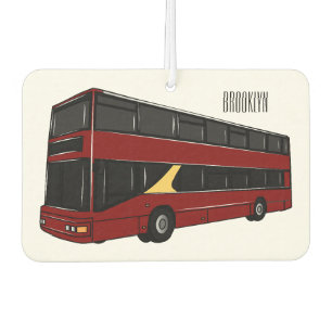 Double-decker bus cartoon illustration car air freshener