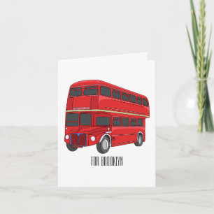 Double-decker bus cartoon illustration  card