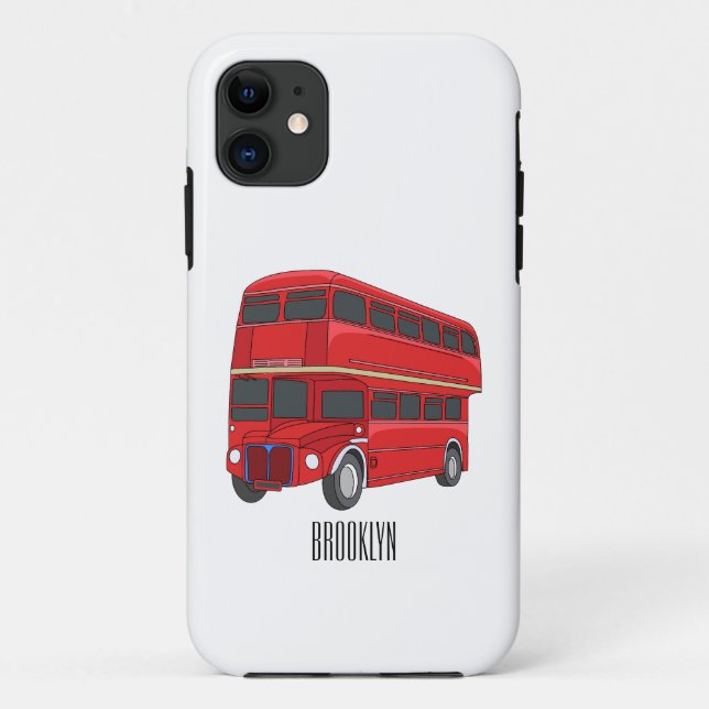 Double-decker bus cartoon illustration Case-Mate iPhone case (Back)