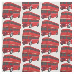 Double-decker bus cartoon illustration fabric
