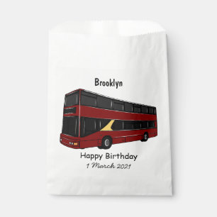 Double-decker bus cartoon illustration favour bags
