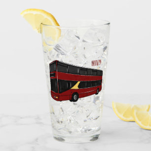Double-decker bus cartoon illustration glass