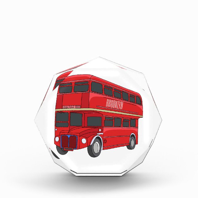 Double-decker bus cartoon illustration  photo block (Front)