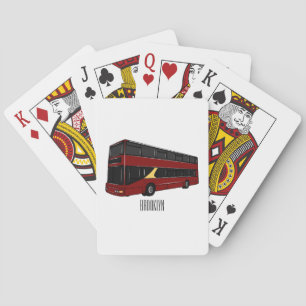 Double-decker bus cartoon illustration playing cards