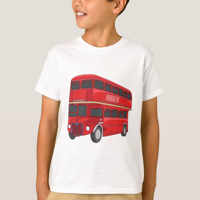 Double-decker bus cartoon illustration T-Shirt (Front)