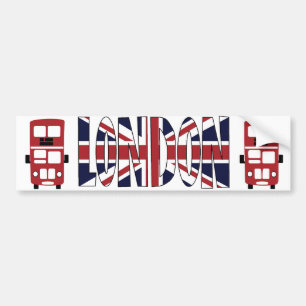 Double decker bus LONDON bumper sticker