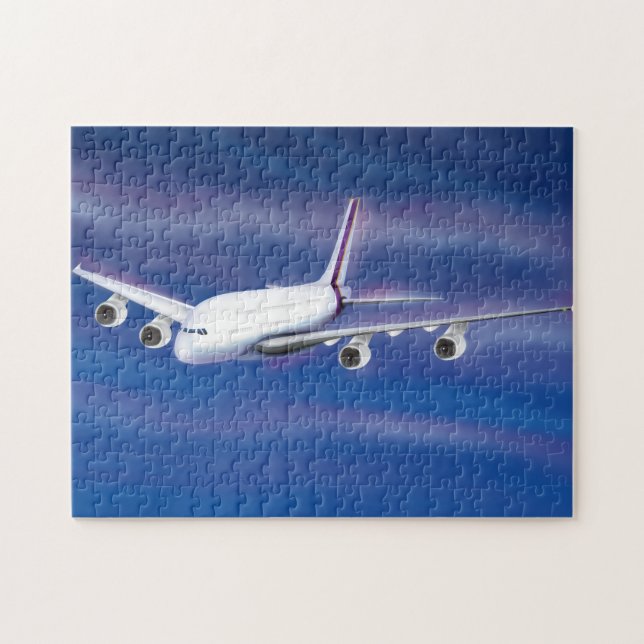 Double Decker Commercial Aeroplane Jigsaw Puzzle (Horizontal)