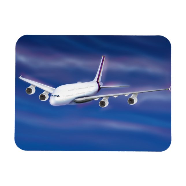 Double Decker Commercial Aeroplane Magnet (Horizontal)