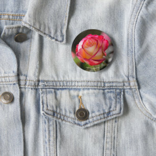 Double Delight Rose 6 Cm Round Badge
