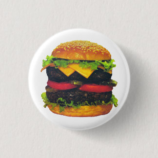 Double Deluxe Hamburger with Cheese 3 Cm Round Badge