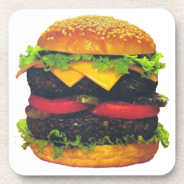 Double Deluxe Hamburger with Cheese Coaster (Front)