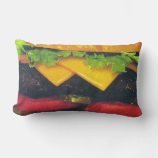 Double Deluxe Hamburger with Cheese Lumbar Cushion
