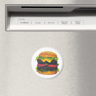 Double Deluxe Hamburger with Cheese Magnet
