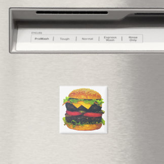 Double Deluxe Hamburger with Cheese Magnet