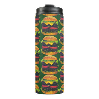 Double Deluxe Hamburger with Cheese Pattern Thermal Tumbler