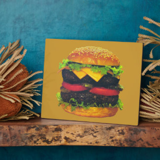 Double Deluxe Hamburger with Cheese Plaque