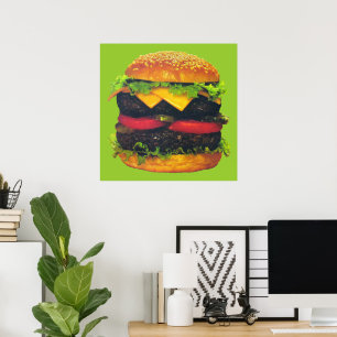 Double Deluxe Hamburger with Cheese Poster