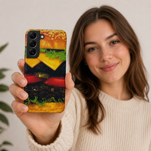 Double Deluxe Hamburger with Cheese Samsung Galaxy S22+ Case (Double Deluxe Hamburger with Cheese Samsung Galaxy Case)