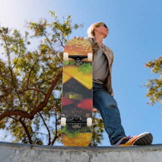 Double Deluxe Hamburger with Cheese Skateboard