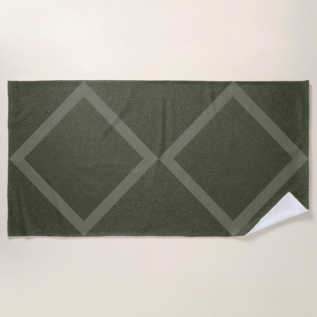Double Diamond Moss Green Towel – Customisable (Front)