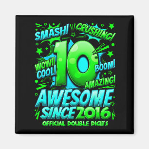 Double Digits 10 Year Old Boys 10th Birthday Boy Magnet