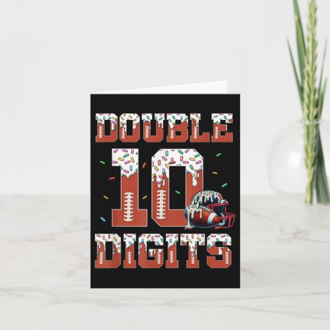 Double Digits 10 Year Old Ice Cream Drip Football  Card (Front)