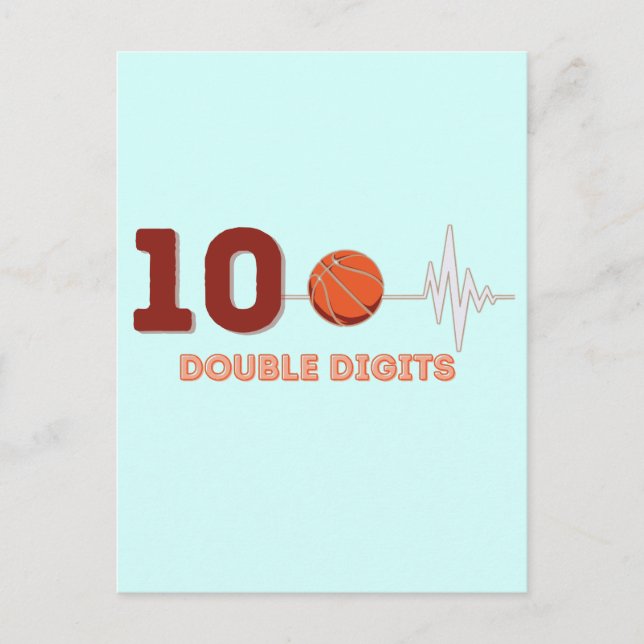 Double Digits 10 Years Old Birthday Boy Basketball Postcard (Front)