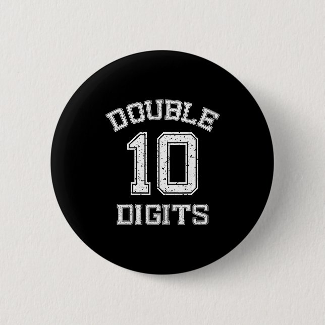 Double Digits 10th Birthday 10 Year Old  6 Cm Round Badge (Front)