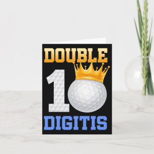 Double Digits 10th Birthday 10 Year Old Golfer Gol Card