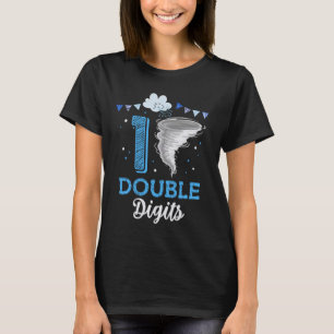 Double Digits 10th Birthday 10 Year Old Tornado Bi T-Shirt