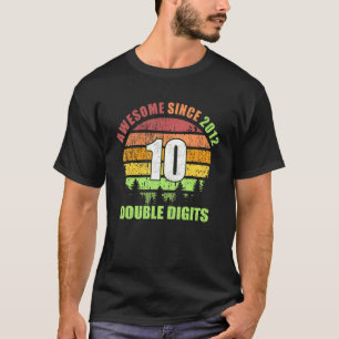 Double Digits 10th Birthday Awesome Since 2012 Ret T-Shirt
