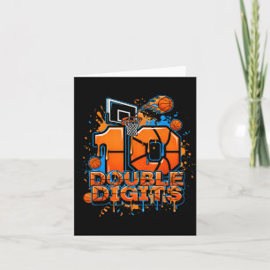 Double Digits Birthday 10 Year Old Boy Basketball  Card