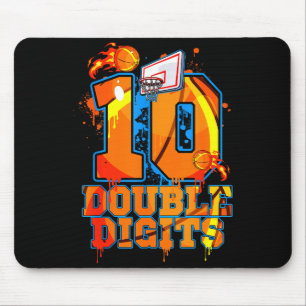 Double digits birthday boy basketball 10 year old mouse pad