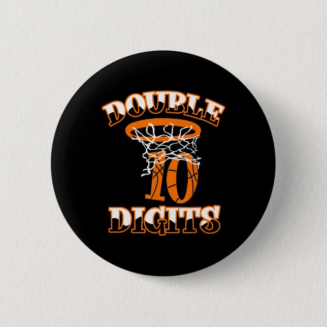 Double Digits Birthday Decorations Boy 10 Basketba 6 Cm Round Badge (Front)
